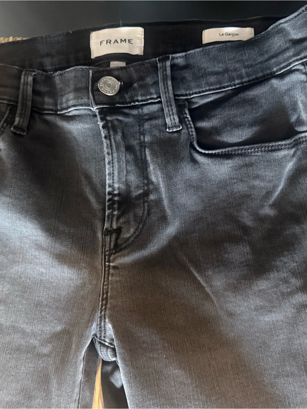 Women’s Frame Denim Le Garçon Dark Grey Jeans - Stretch Skinny- never worn